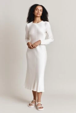 Mari Satin Midi Dress Ivory 16 Mari Satin Midi Dress Ivory -Ghost Fashion Store D06G041 M12 27993 650px 964px