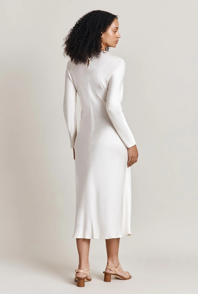 Mari Satin Midi Dress Ivory 11 Mari Satin Midi Dress Ivory - Image 9