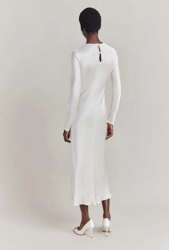 Mari Satin Midi Dress Ivory 5 Mari Satin Midi Dress Ivory - Image 3