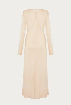 Mari Satin Midi Dress Stone -Ghost Fashion Store D06G041 N04 26829 650px 964px