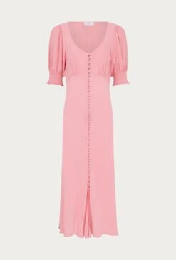 Coco Crepe Midi Dress Blossom Pink -Ghost Fashion Store D06G043A H11 27862 650px 964px