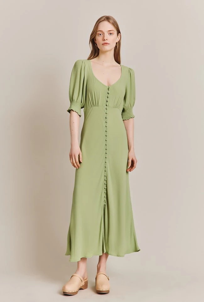 Coco Crepe Midi Dress Leaf Green 3 Coco Crepe Midi Dress Leaf Green
