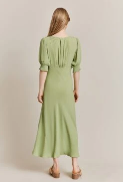 Coco Crepe Midi Dress Leaf Green 10 Coco Crepe Midi Dress Leaf Green -Ghost Fashion Store D06G043A J22 27569 650px 964px