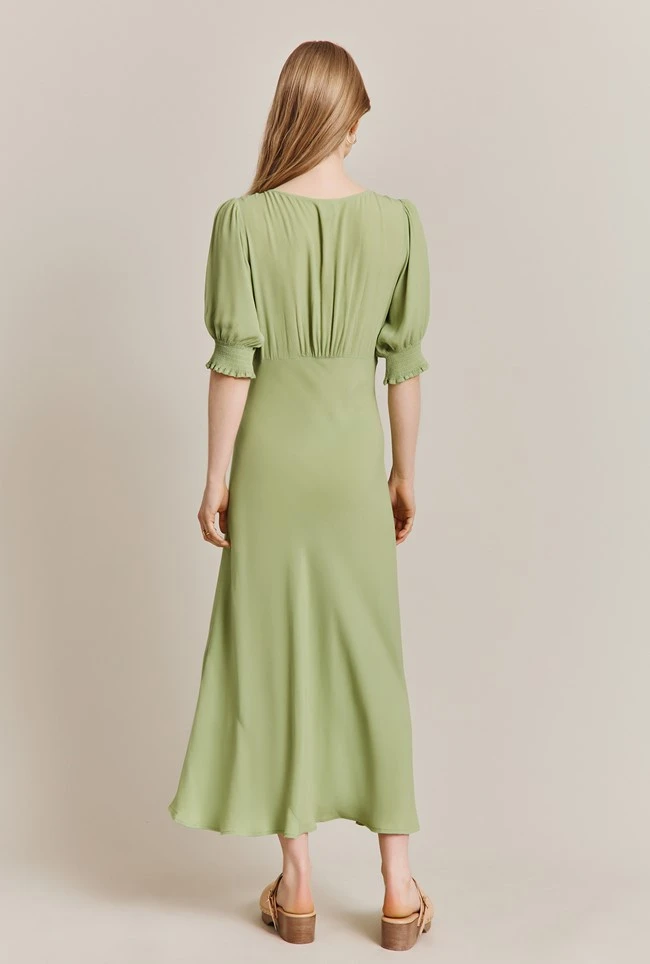 Coco Crepe Midi Dress Leaf Green 6 Coco Crepe Midi Dress Leaf Green - Image 4