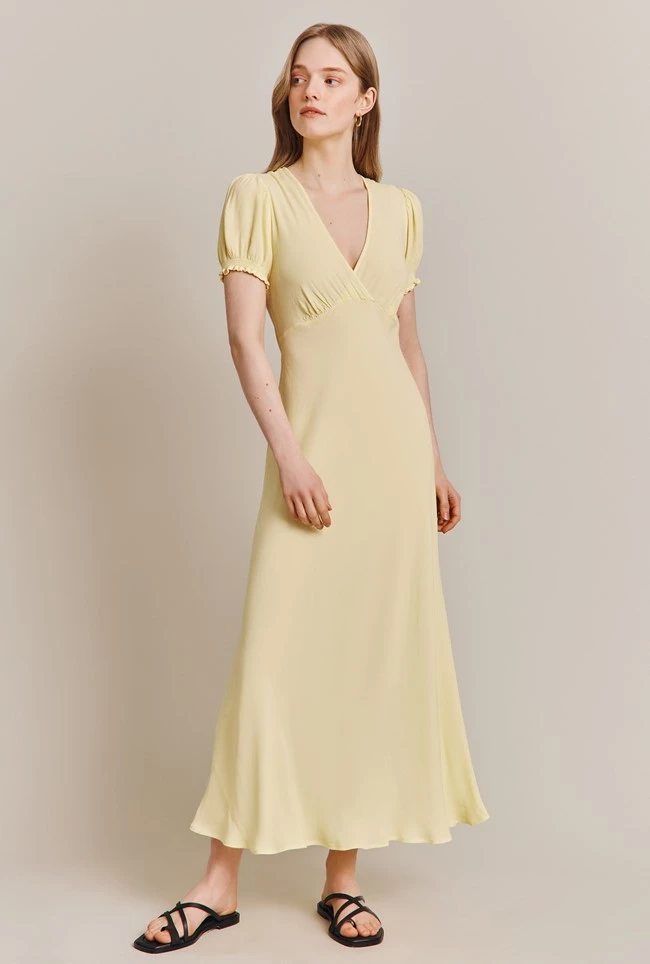 Poet Crepe Midi Dress Yellow 4 Poet Crepe Midi Dress Yellow - Image 2