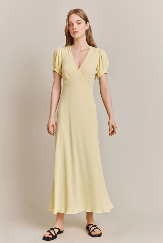 Poet Crepe Midi Dress Yellow 5 Poet Crepe Midi Dress Yellow - Image 3