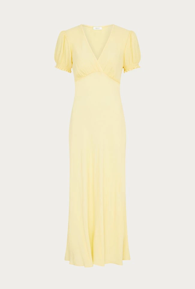 Poet Crepe Midi Dress Yellow 7 Poet Crepe Midi Dress Yellow - Image 5