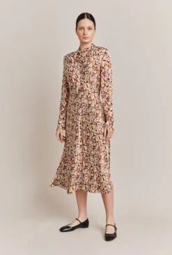 Ayla Satin Midi Dress Sandy Floral -Ghost Fashion Store D06G045A Z51 27448 650px 964px