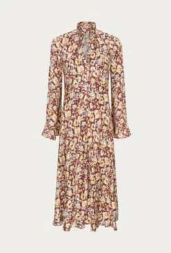 Ayla Satin Midi Dress Sandy Floral -Ghost Fashion Store D06G045A Z51 27449 650px 964px