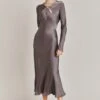 Freya Satin Midi Dress Grey -Ghost Fashion Store D06G048 B03 28772 650px 964px