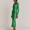 Freya Satin Midi Dress Grass