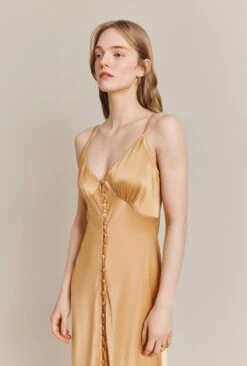 Jada Satin Midi Dress Honey