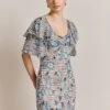 Birdie Crepe Midi Dress Blue Gingham -Ghost Fashion Store D06G053 Z99 27467 650px 964px