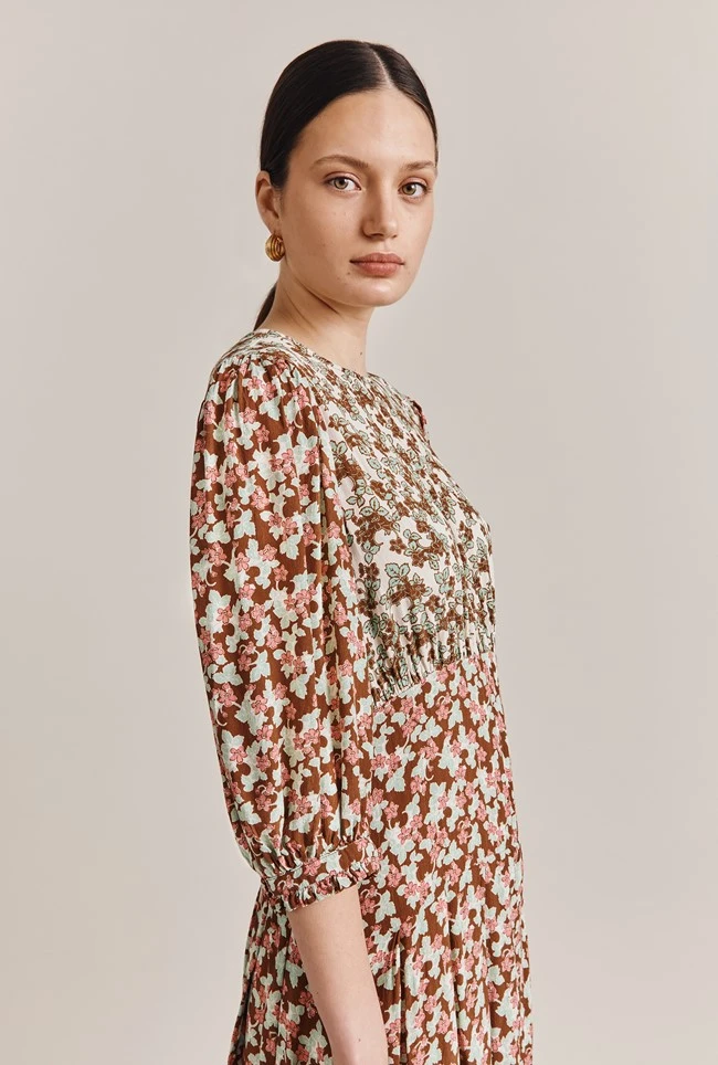 Iris Midi Dress Maroon Floral 3 Iris Midi Dress Maroon Floral