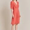 Mia Crepe Knee Length Dress Coral -Ghost Fashion Store D06G060 F05 27669 650px 964px