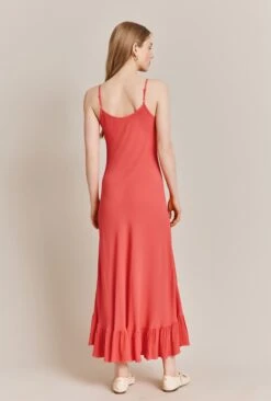 Isabella Crepe Midi Dress Coral -Ghost Fashion Store D06G061 F05 27694 650px 964px