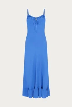 Isabella Crepe Midi Dress Blue -Ghost Fashion Store D06G061 K48 27705 650px 964px
