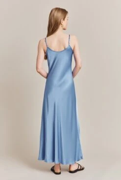 Joelle Satin Midi Dress Cornflower Blue -Ghost Fashion Store D06G062 K92 27611 650px 964px