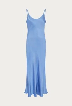 Joelle Satin Midi Dress Cornflower Blue -Ghost Fashion Store D06G062 K92 27616 650px 964px