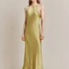 Elsie Satin Midi Dress Olive -Ghost Fashion Store D06G064 J18 27835 650px 964px