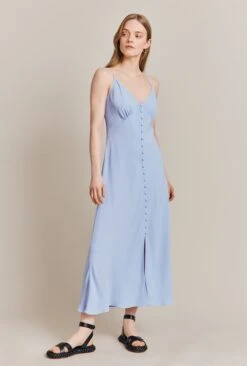 Sofia Crepe Midi Dress Perwinkle