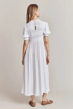 Eloise Crepe Midi Dress White -Ghost Fashion Store D06G071 C01 27944 650px 964px
