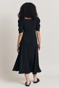 Penelope Crepe Midi Dress Black -Ghost Fashion Store D06G072 A01 28270 650px 964px