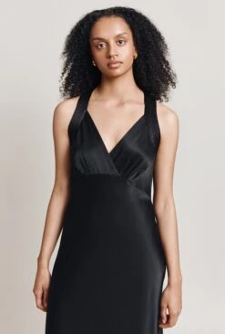 Lua Satin Midi Dress Black -Ghost Fashion Store D06G076 A01 28382 650px 964px