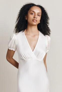 Clemence Satin Midi Dress Ivory -Ghost Fashion Store D06G084 M12 28045 650px 964px