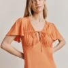 Laura Crepe Midi Dress Orange