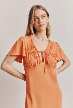 Laura Crepe Midi Dress Orange