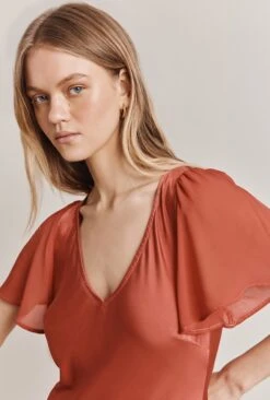 Jennifer Satin Midi Dress Orange 9 Jennifer Satin Midi Dress Orange -Ghost Fashion Store D06G089 F06 28402 650px 964px