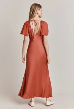 Jennifer Satin Midi Dress Orange 10 Jennifer Satin Midi Dress Orange -Ghost Fashion Store D06G089 F06 28403 650px 964px