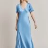 Jennifer Satin Midi Dress Cornflower Blue -Ghost Fashion Store D06G089 K92 28415 650px 964px