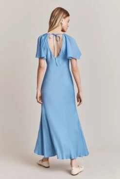 Jennifer Satin Midi Dress Cornflower Blue 10 Jennifer Satin Midi Dress Cornflower Blue -Ghost Fashion Store D06G089 K92 28418 650px 964px