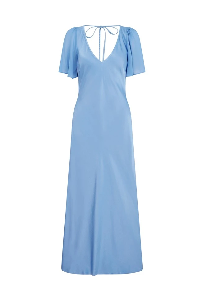 Jennifer Satin Midi Dress Cornflower Blue 7 Jennifer Satin Midi Dress Cornflower Blue - Image 5