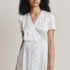 Hana Satin Midi Dress White Spot