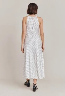 Alena Satin Midi Dress White Spot -Ghost Fashion Store D06G100 Z70 28447 650px 964px