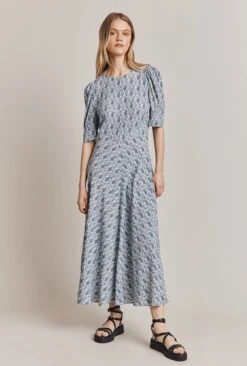 Erika Crepe Midi Dress Blue Paisley 10 Erika Crepe Midi Dress Blue Paisley -Ghost Fashion Store D06G101 Z60 28350 650px 964px