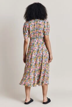 Lucy Crepe Midi Dress Sunshine Floral -Ghost Fashion Store D06G102 Z61 28424 650px 964px