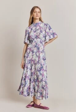 Penny Crepe Midi Dress Blue Dotty Clouds 9 Penny Crepe Midi Dress Blue Dotty Clouds -Ghost Fashion Store D06G103 Z63 28240 650px 964px