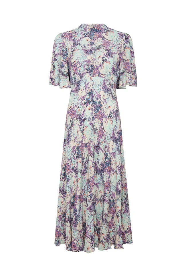 Penny Crepe Midi Dress Blue Dotty Clouds 7 Penny Crepe Midi Dress Blue Dotty Clouds - Image 5