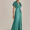 Delphine Satin Maxi Dress Emerald Green -Ghost Fashion Store D07G022 J35 28472 650px 964px