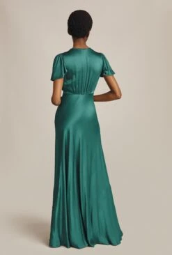 Delphine Satin Maxi Dress Emerald Green -Ghost Fashion Store D07G022 J35 28475 650px 964px