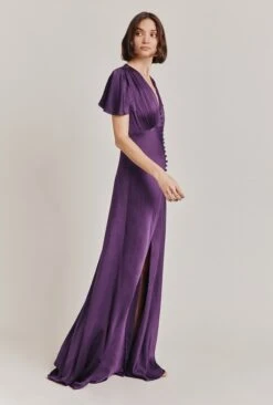 Delphine Satin Maxi Dress Blackberry -Ghost Fashion Store D07G022 L46 28672 650px 964px