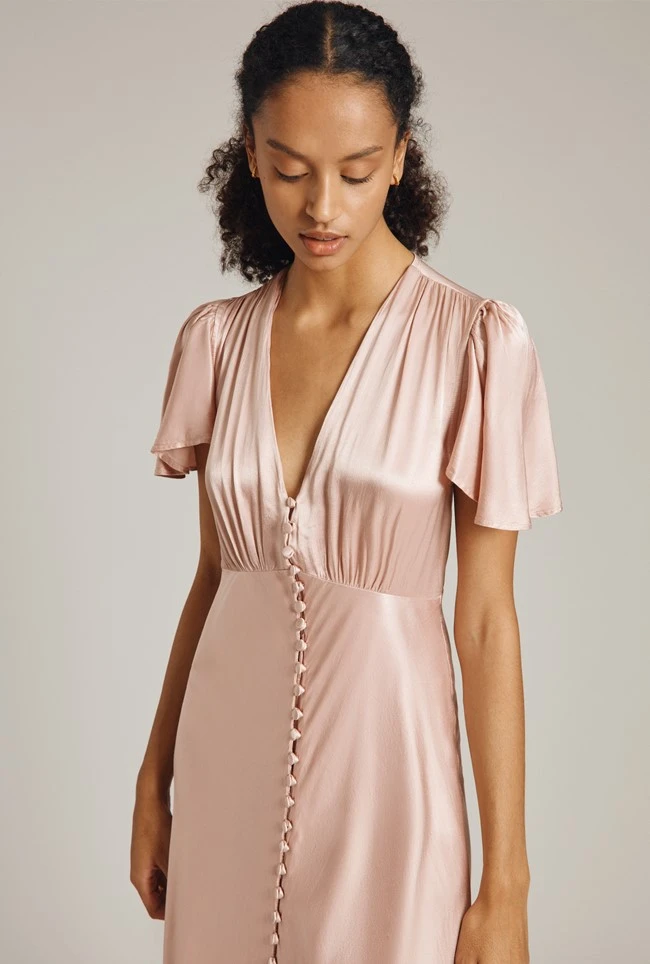 Delphine Satin Maxi Dress Boudoir Pink 4 Delphine Satin Maxi Dress Boudoir Pink - Image 2