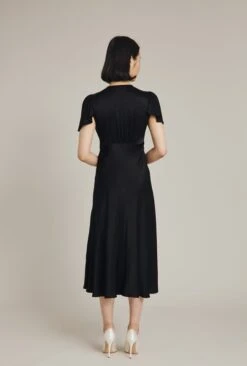 Grace Satin Midi Dress Black -Ghost Fashion Store D07G023 A01 29039 650px 964px