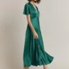 Grace Satin Midi Dress Dark Green -Ghost Fashion Store D07G023 J13 29559 650px 964px