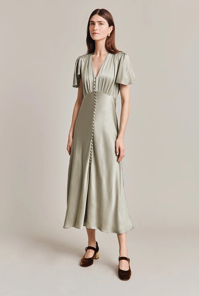 Grace Satin Midi Dress Seagrass 3 Grace Satin Midi Dress Seagrass