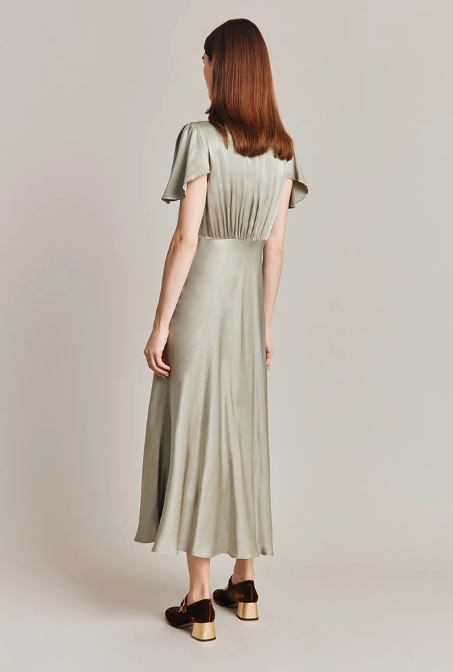 Grace Satin Midi Dress Seagrass 8 Grace Satin Midi Dress Seagrass - Image 6